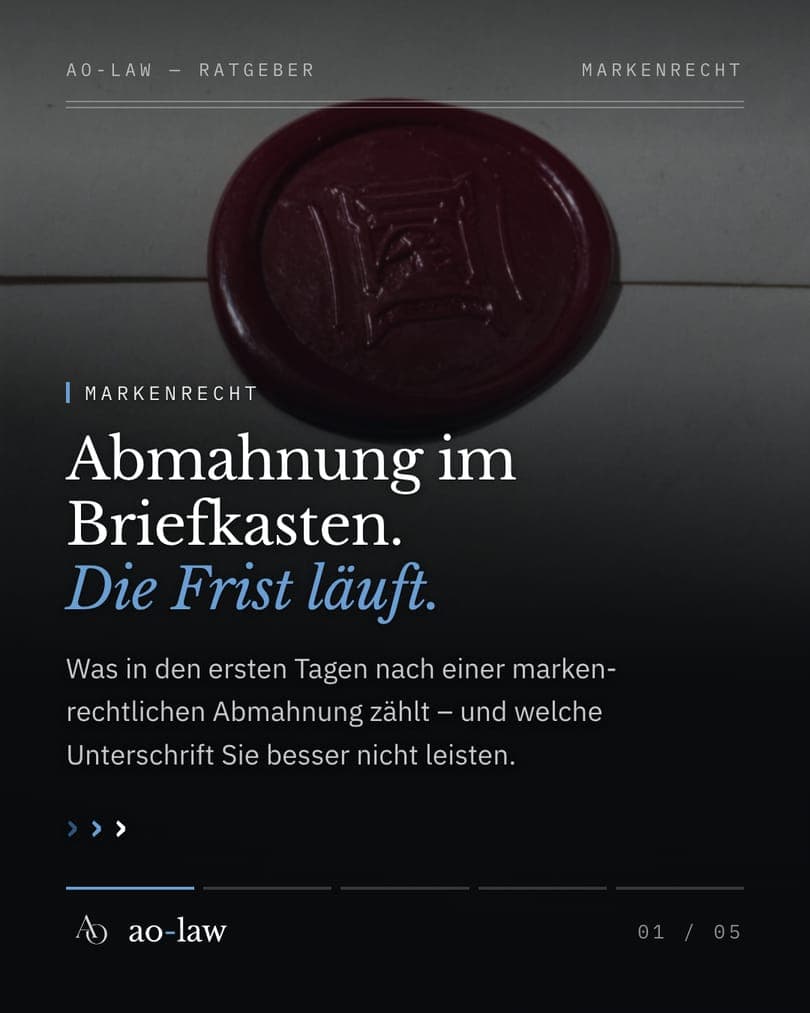 Instagram-Beitrag: Abmahnung wegen Markenverletzung erhalten: die ersten Schritte